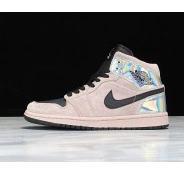 Powder Air Jordan BQ6472-602 Iridescent (W) Dirty Mid 1 0728